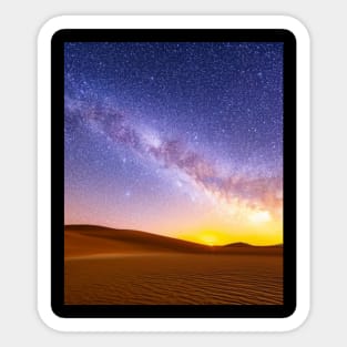 Ai Generated Art Scenery - Desert Night Sky Sunset Sticker